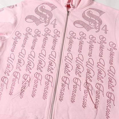 22SS ラインストーン デザイン ジップ スウェットパーカー(Rhinestone Zip Up Hooded Sweatshirt)