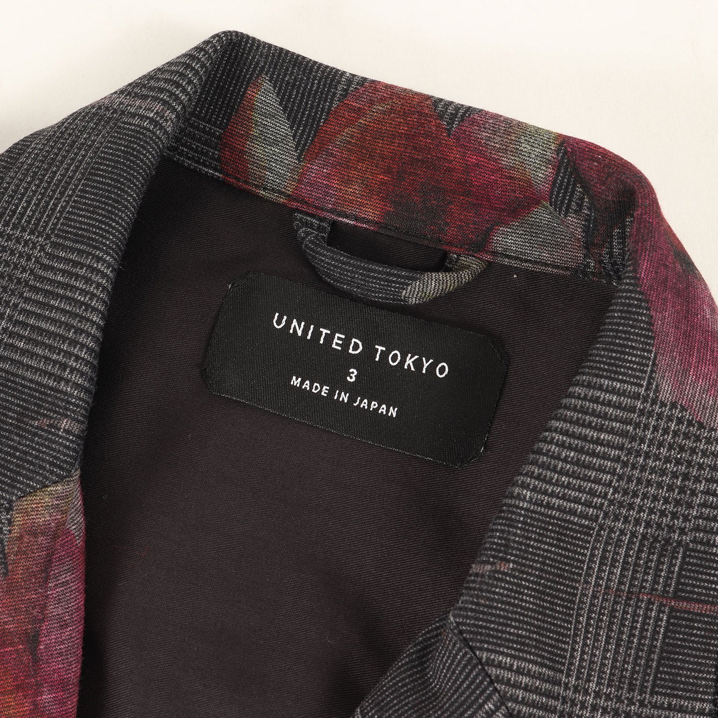 フラワープリント グレンチェック ストレッチ テーラード コーチジャケット