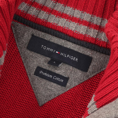 ワンポイント刺繍 コットンニット ジップ セーター