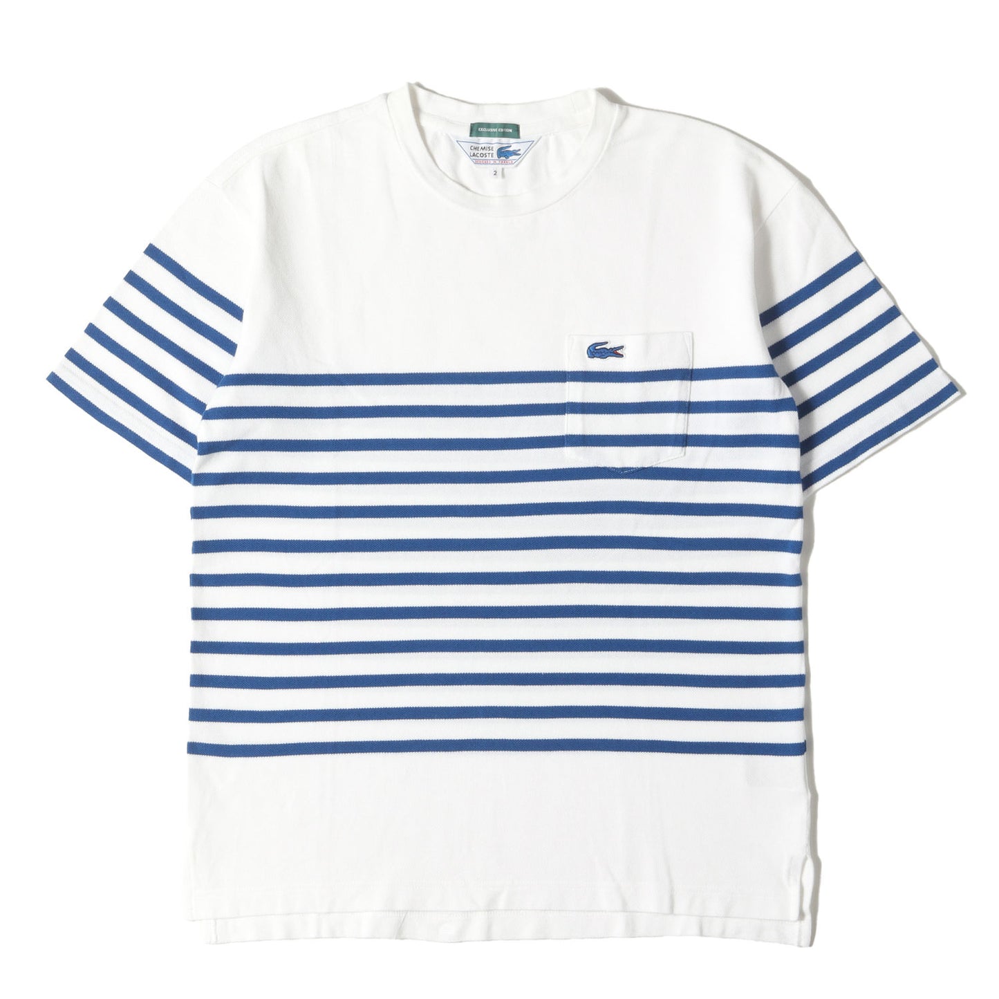 SHIPS別注 青ワニ復刻モデル マリンボーダー 鹿の子 Tシャツ