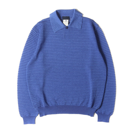 90s ボーダー ロングスリーブ ニット ポロシャツ