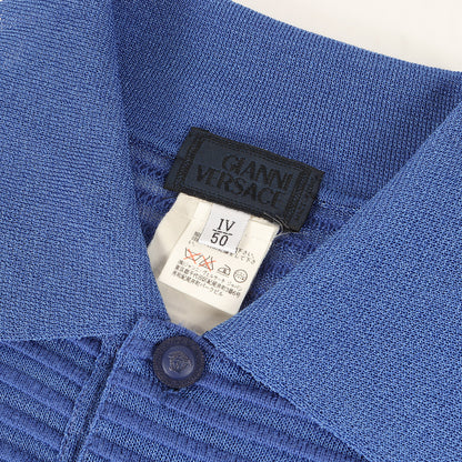 90s ボーダー ロングスリーブ ニット ポロシャツ