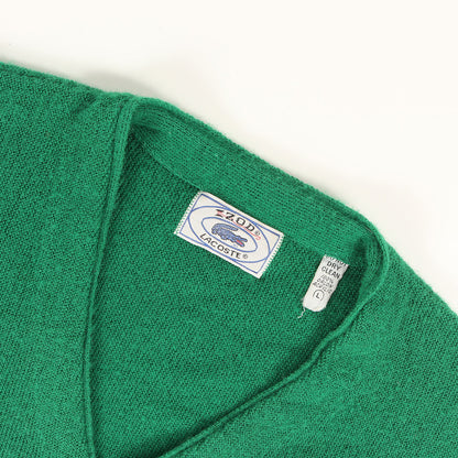 [著名人着用] 70s IZOD LACOSTE 糸巻き青ワニタグ アクリルニット カーディガン USA製