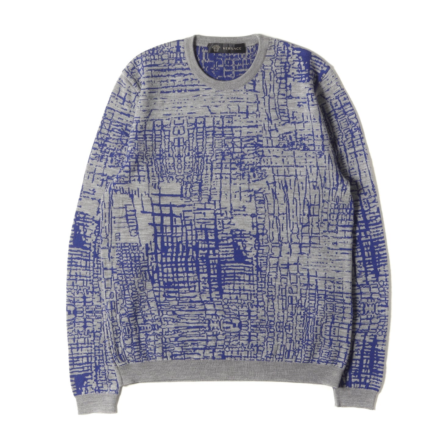 総柄デザイン ウールニット セーター