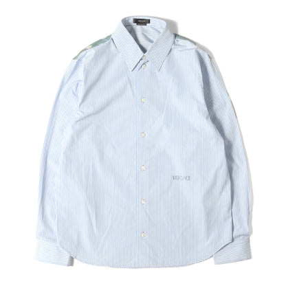 シルクスカーフ切替し ストライプ コットンシャツ(HERITAGE FIT)
