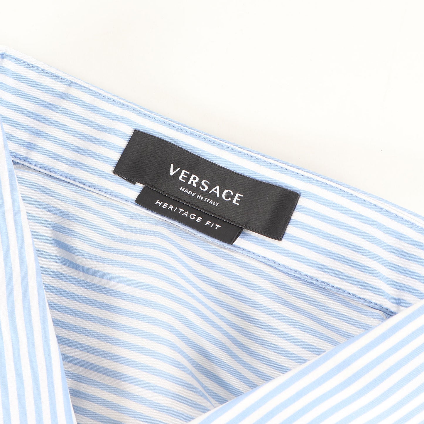 シルクスカーフ切替し ストライプ コットンシャツ(HERITAGE FIT)