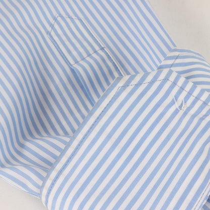 シルクスカーフ切替し ストライプ コットンシャツ(HERITAGE FIT)