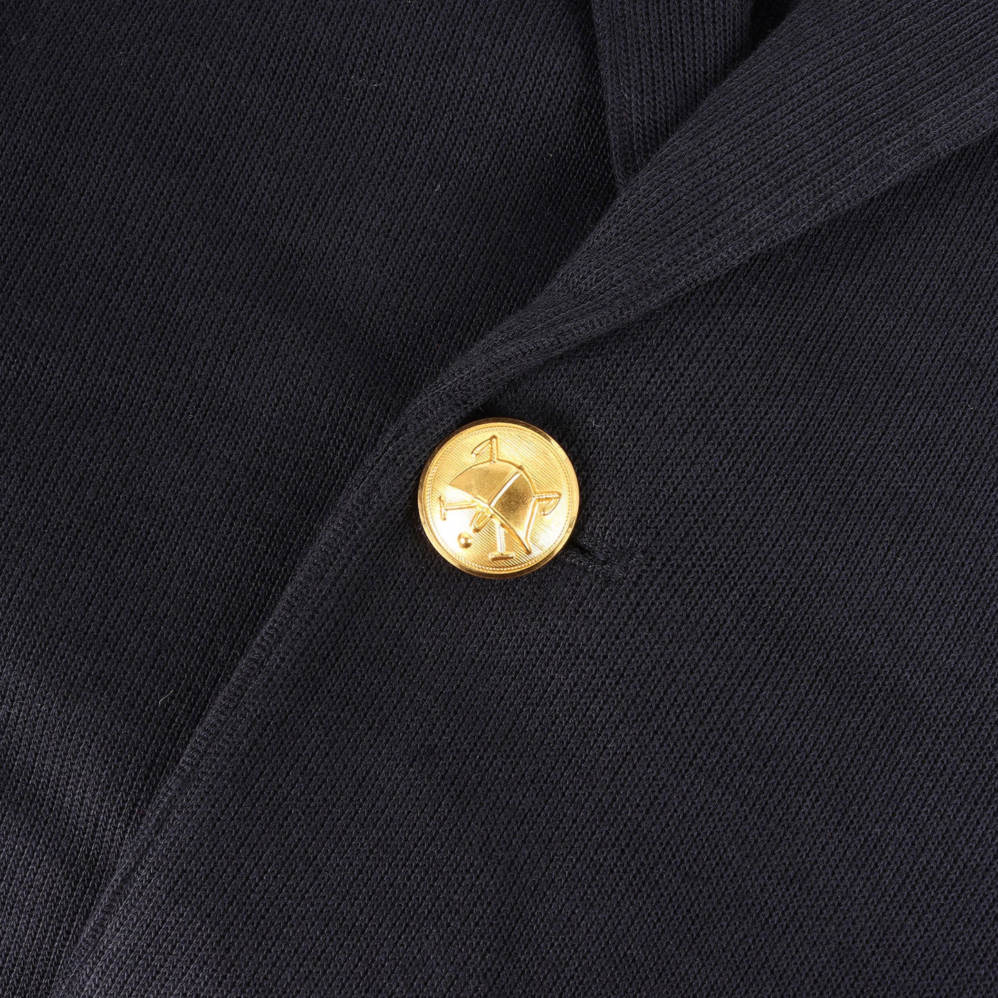 [現行モデル] RLロゴ刺繍 金ボタン ジャージー 紺ブレ / ブレザー テーラードジャケット