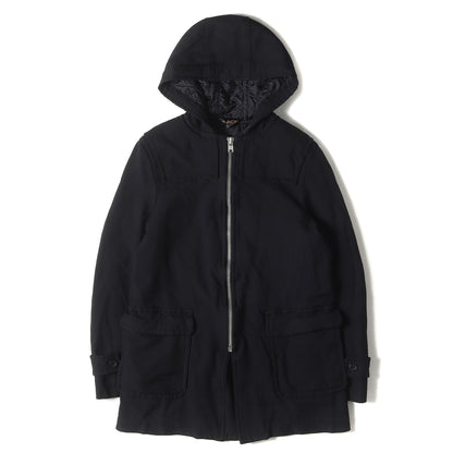 ポリエステルツイル フード付き フルジップ コート