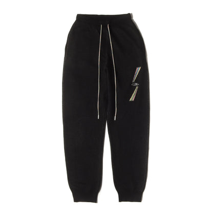 ラインストーンロゴ コットン/カシミヤニット パンツ