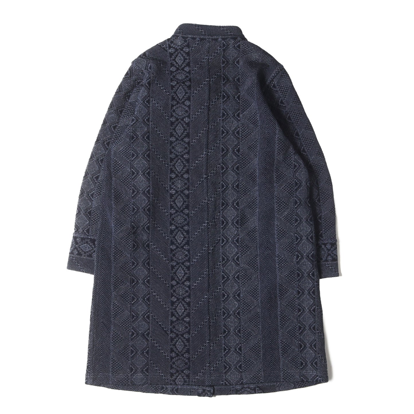 22年製 藍染め 刺し子 スタンドカラー コート