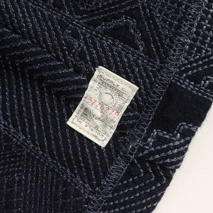 22年製 藍染め 刺し子 スタンドカラー コート