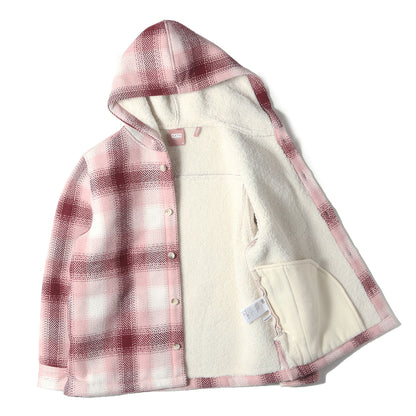 21AW チェック ヘリンボーン 裏ボア フーデッドジャケット(Hooded Ginza)