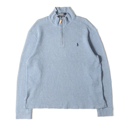 00s ポニー刺繍 ハーフジップ リブ スウェットシャツ