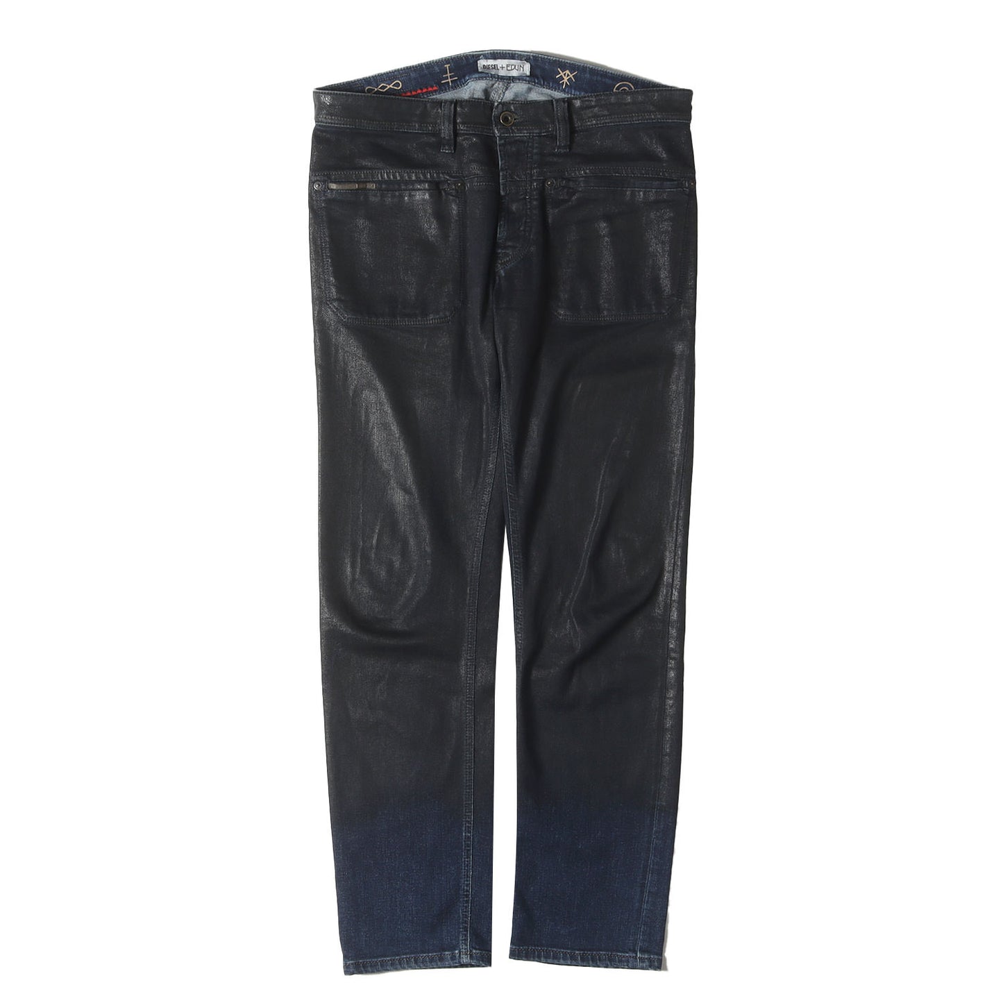 DIESEL+EDUN コーティング加工 ストレッチ スリム デニムパンツ