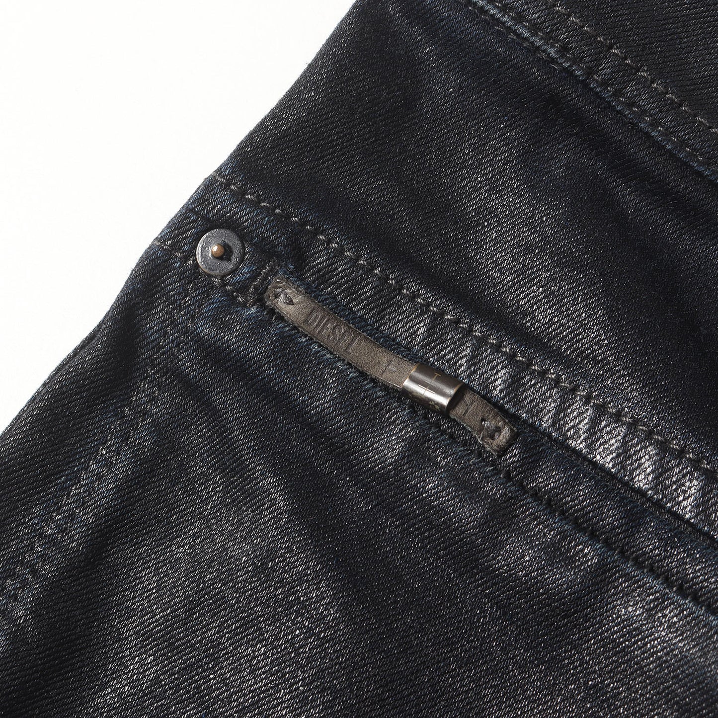 DIESEL+EDUN コーティング加工 ストレッチ スリム デニムパンツ