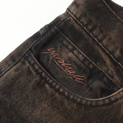 ブリーチ加工 ワイド デニムパンツ(Bleached Phantasy Jeans)