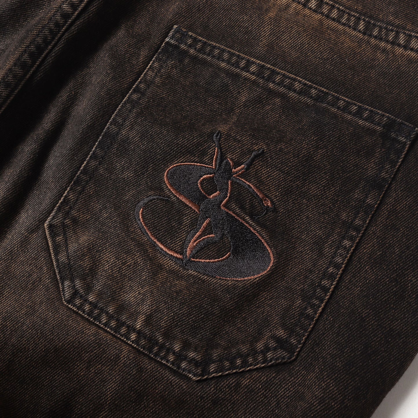 ブリーチ加工 ワイド デニムパンツ(Bleached Phantasy Jeans)