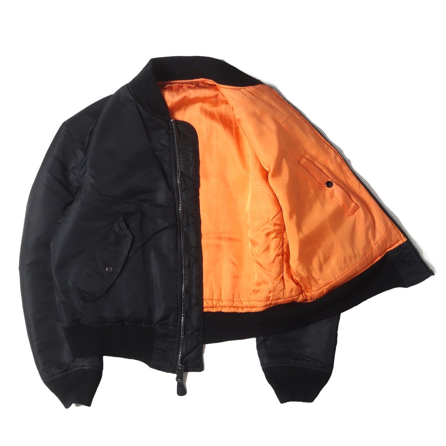 90s レザーロゴパッチ付き MA-1 フライトジャケット USA製