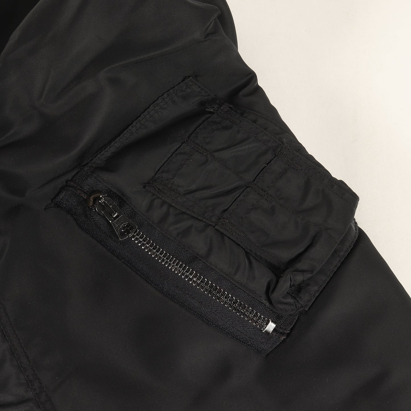 90s レザーロゴパッチ付き MA-1 フライトジャケット USA製