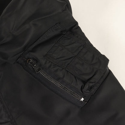 90s レザーロゴパッチ付き MA-1 フライトジャケット USA製