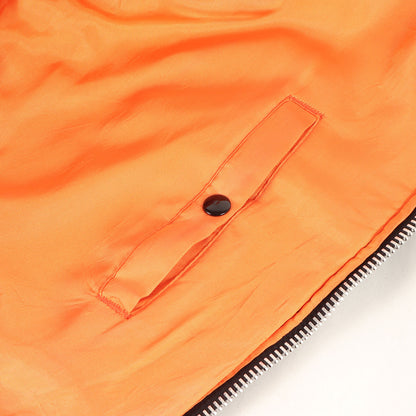 90s レザーロゴパッチ付き MA-1 フライトジャケット USA製