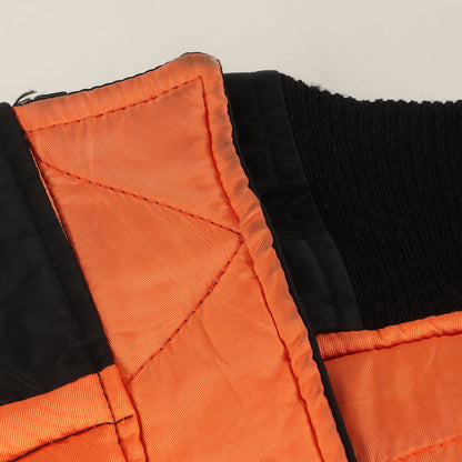 90s レザーロゴパッチ付き MA-1 フライトジャケット USA製