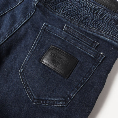 ストレッチ スキニー バイカー デニムパンツ