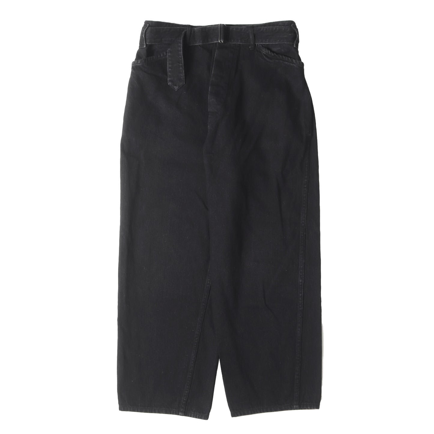 23SS ベルテッド ワイド テーパード デニムパンツ