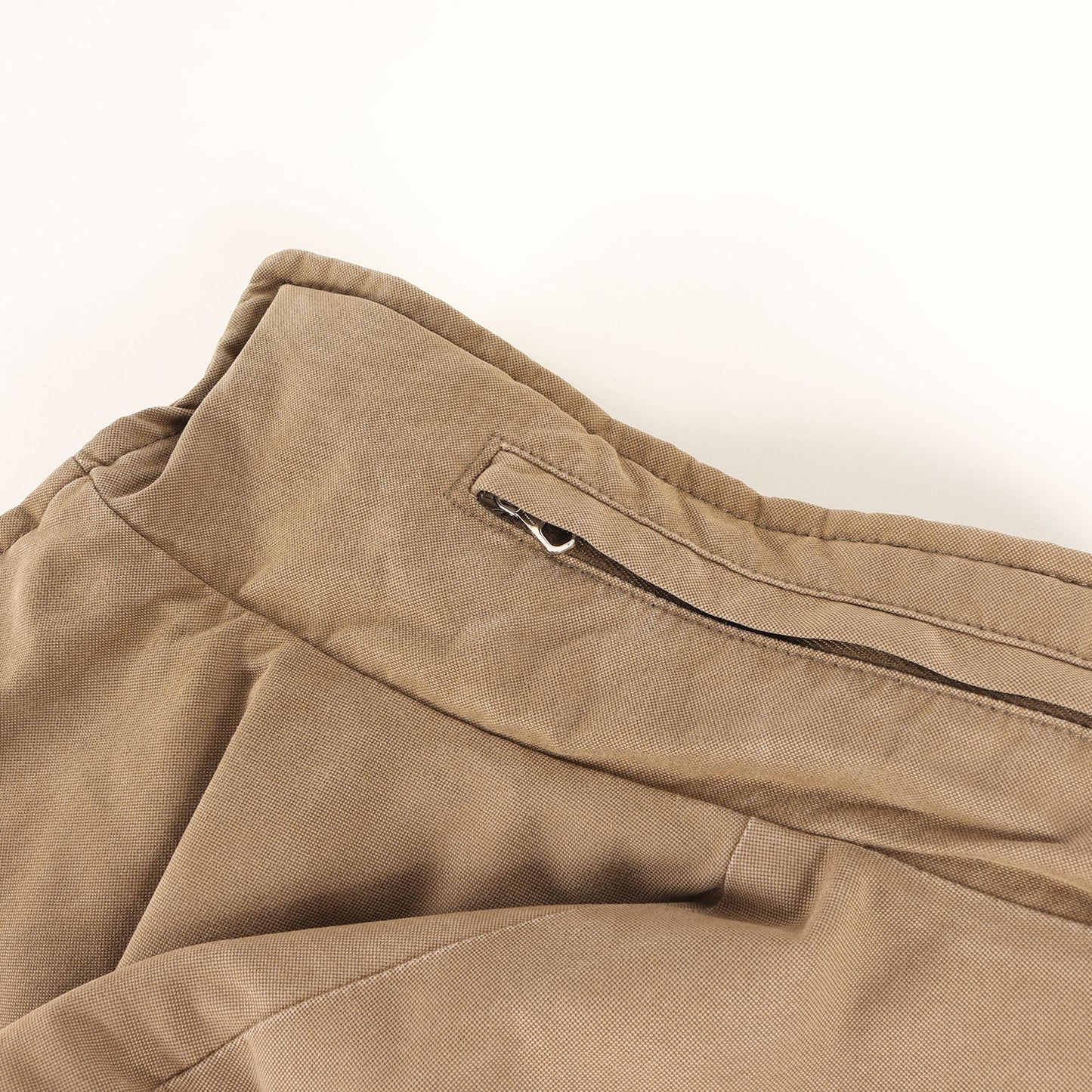 茶タグ コットン/ナイロン オックス ダウンコート