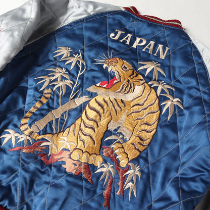 [希少 M品番] 90s 虎×鷲 / JAPANマップ リバーシブル キルティング サテン スカジャン