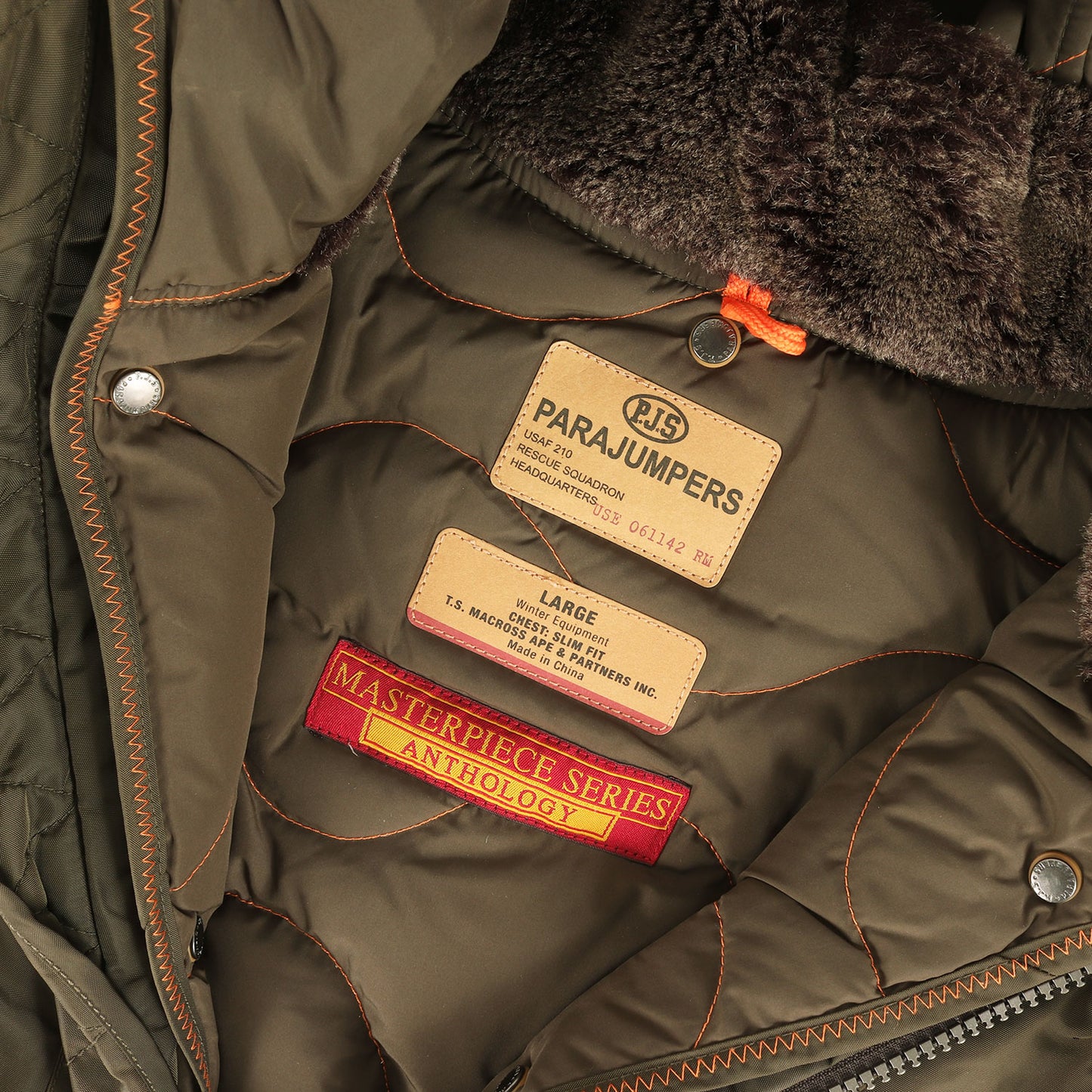 コヨーテファー ライナー付き フライトジャケット(MASTERPIECE RIGHT HAND-M)