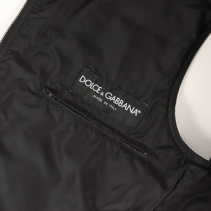 ロゴプレート付き 中綿 フード ジップ ベスト