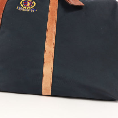 90s エンブレム刺繍 2WAY レザーコンビ ボストンバッグ