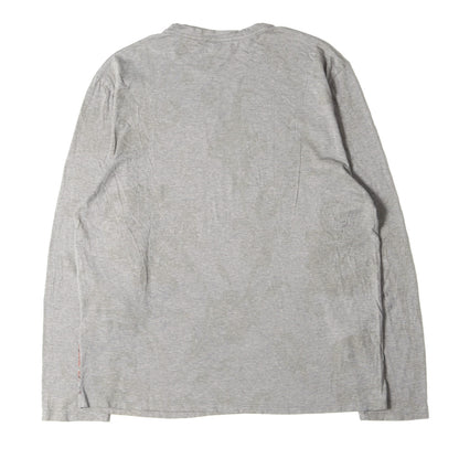 エンブレムグプリント フラワー柄 ロングスリーブ Tシャツ