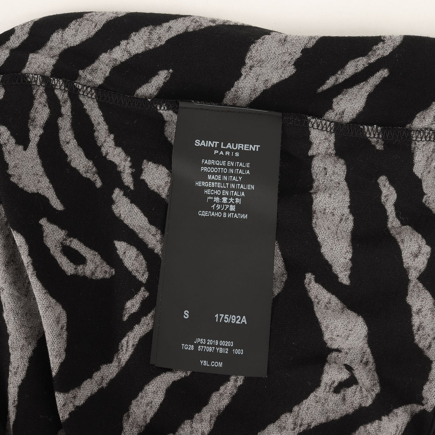 ゼブラ柄プリント クルーネック Tシャツ