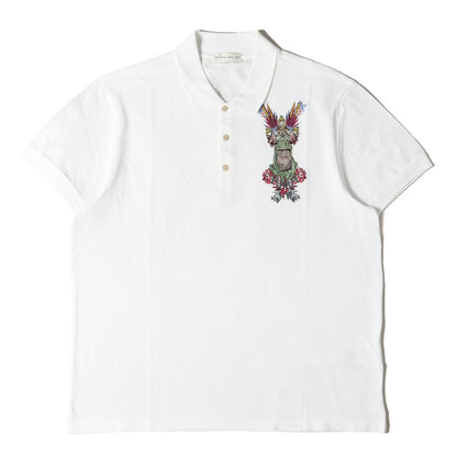 カエル刺繍 コットン鹿の子 ポロシャツ