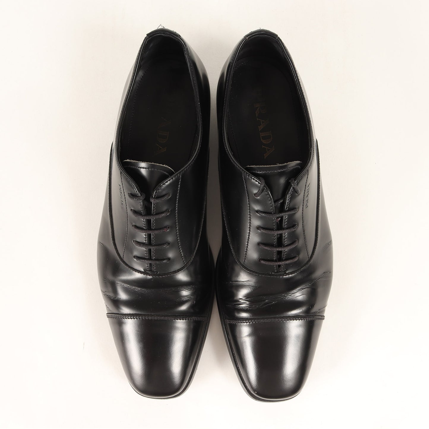 サイドロゴ ストレートチップ 内羽根 レザー シューズ