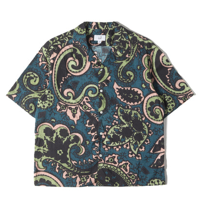 近年モデル ペイズリー 全面グラフィック オープンカラー 半袖シャツ