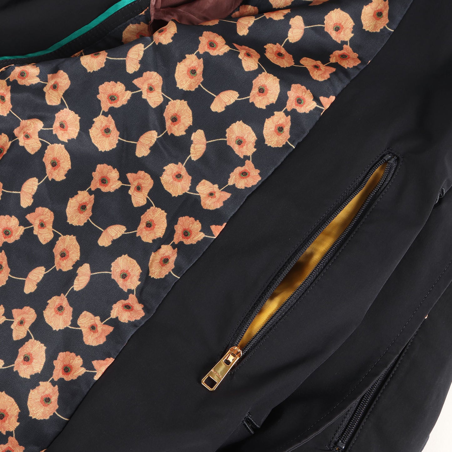 現行タグ 裏地フラワー柄 ステンカラーコート