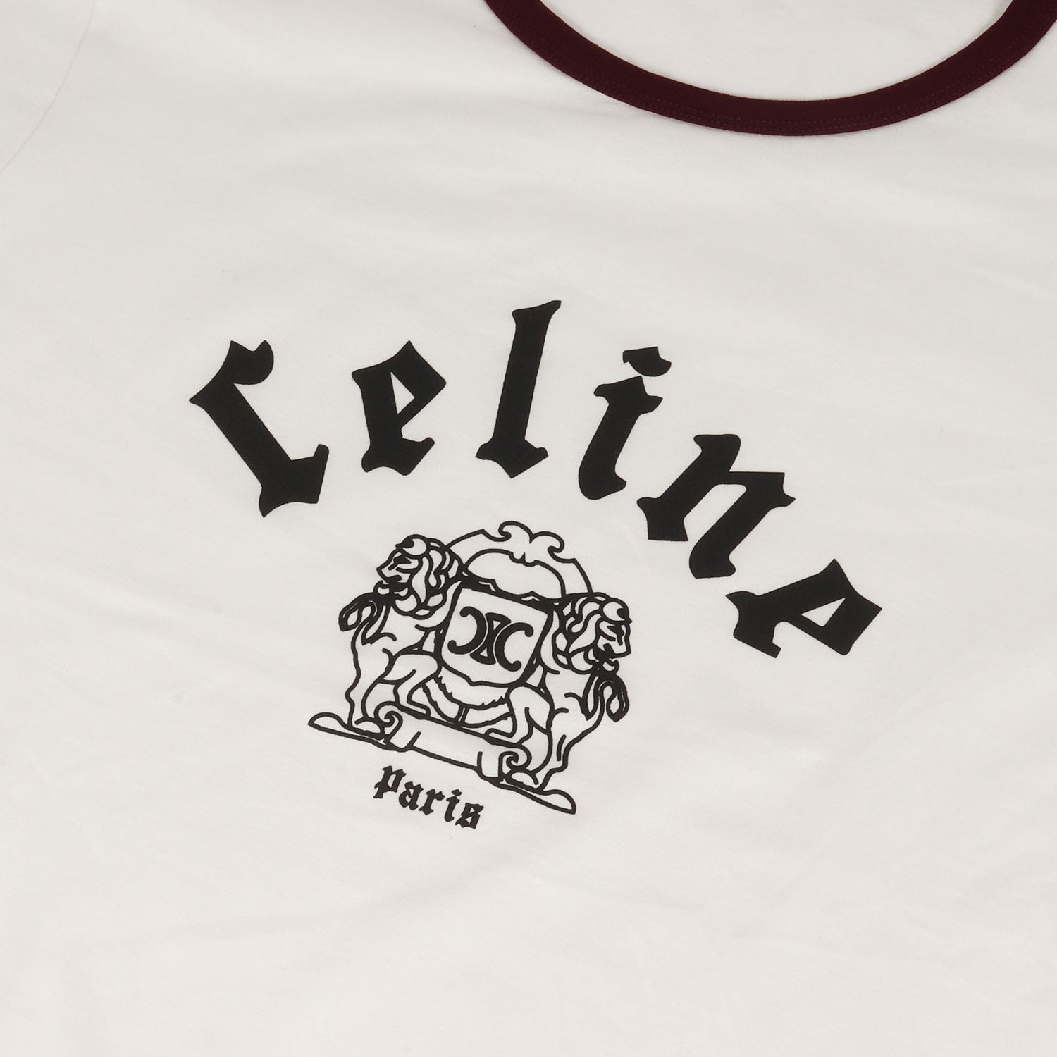 CELINE (セリーヌ) 25SS カレッジロゴ リンガー Tシャツ(CELINE BLASON