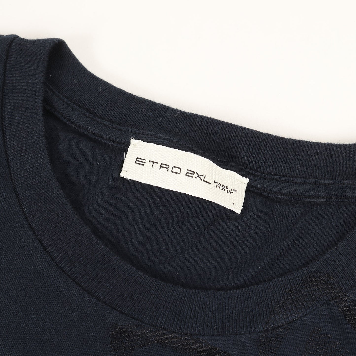 ペイズリー刺繍 クルーネック Tシャツ