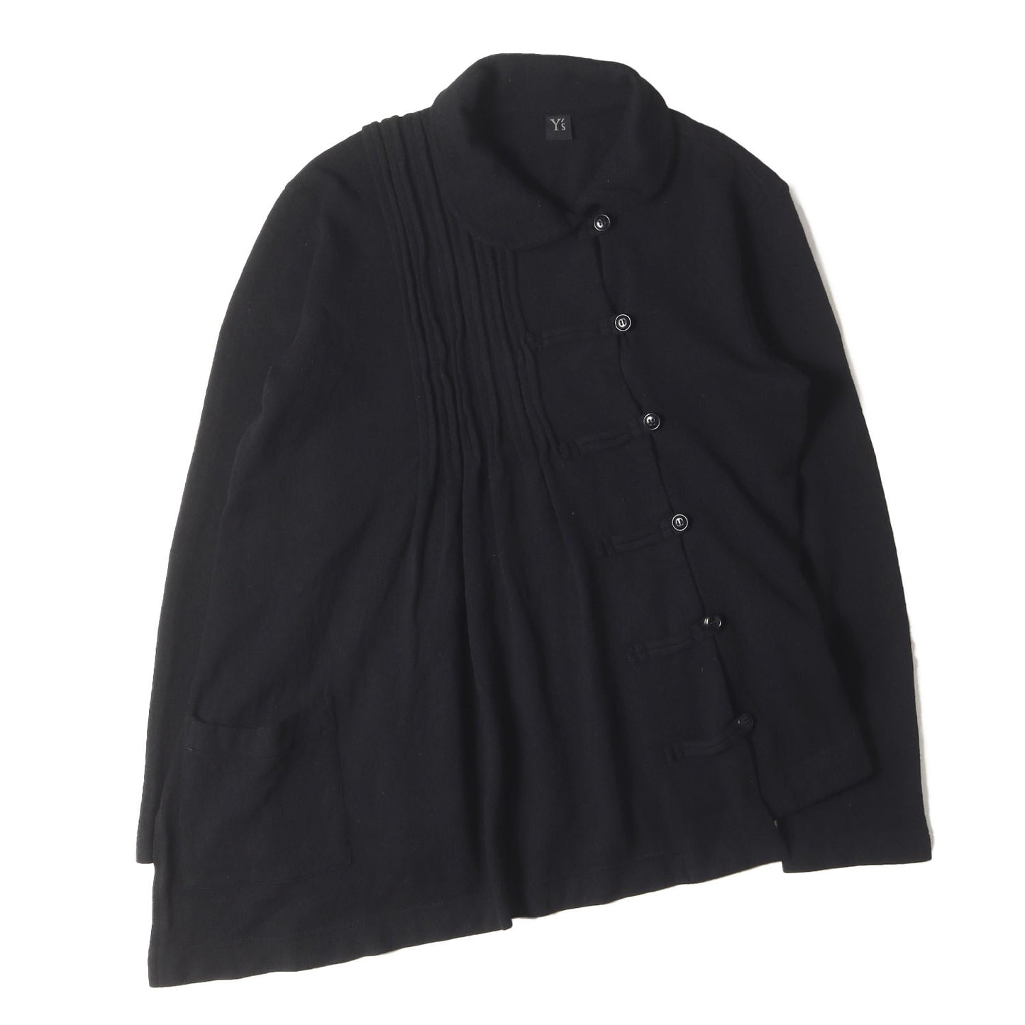 Y's チャイナボタン アシンメトリー ウールニット