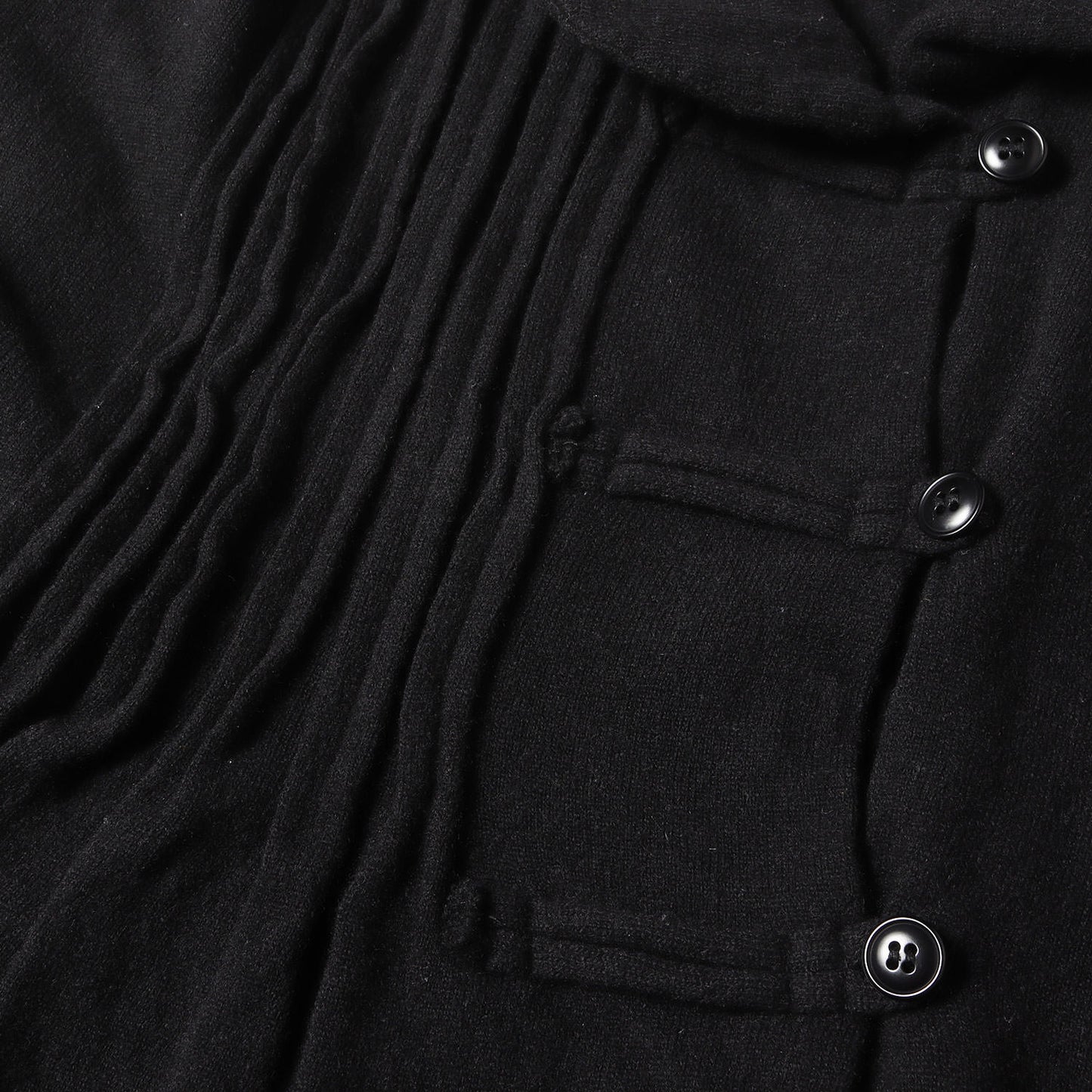 Y's チャイナボタン アシンメトリー ウールニット