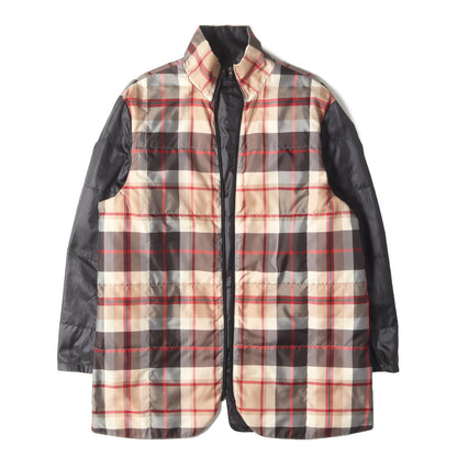 チェック柄ライナーダウン付き 3WAY ストレッチナイロン コート
