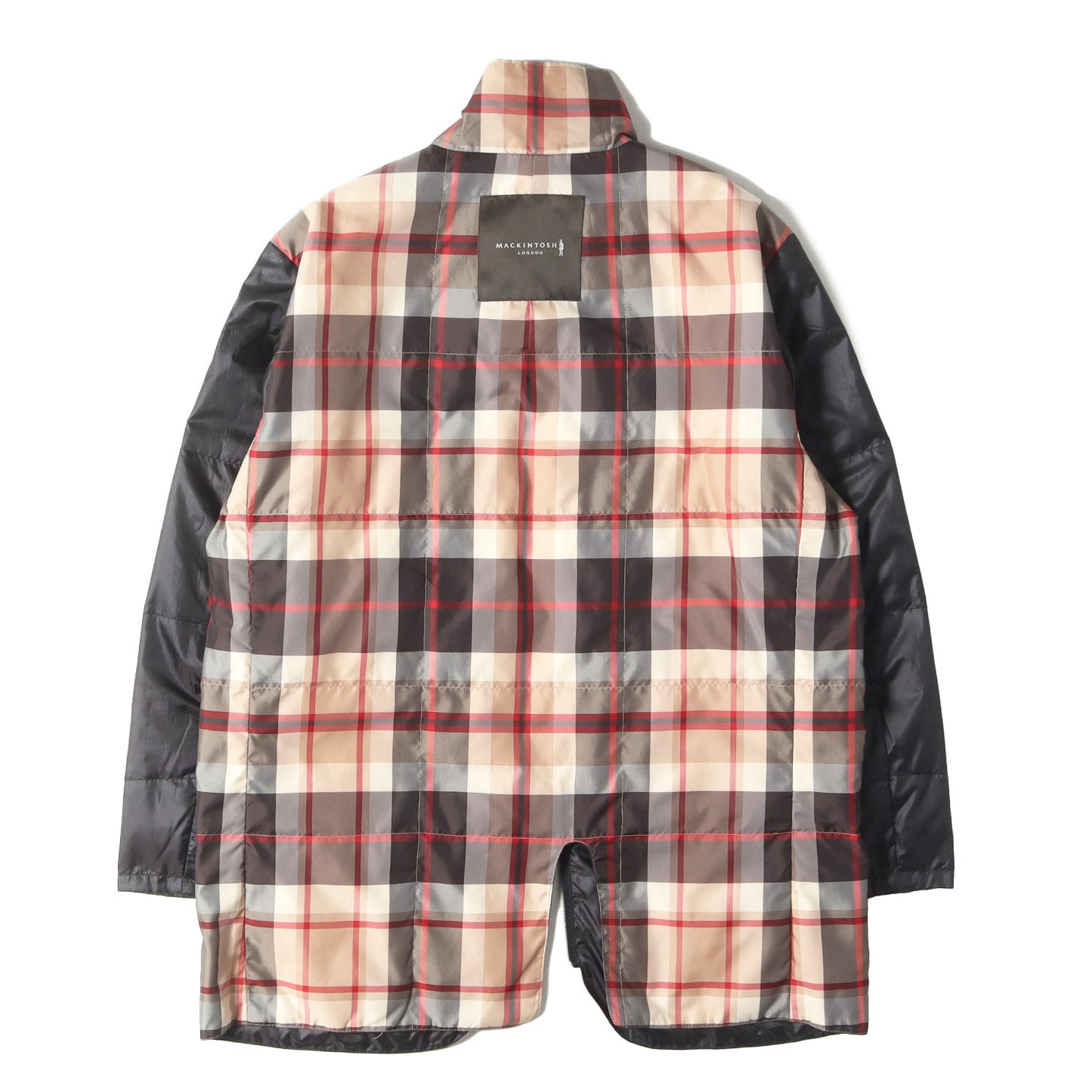 チェック柄ライナーダウン付き 3WAY ストレッチナイロン コート