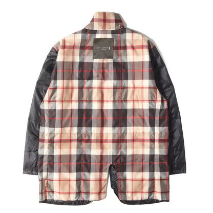 チェック柄ライナーダウン付き 3WAY ストレッチナイロン コート