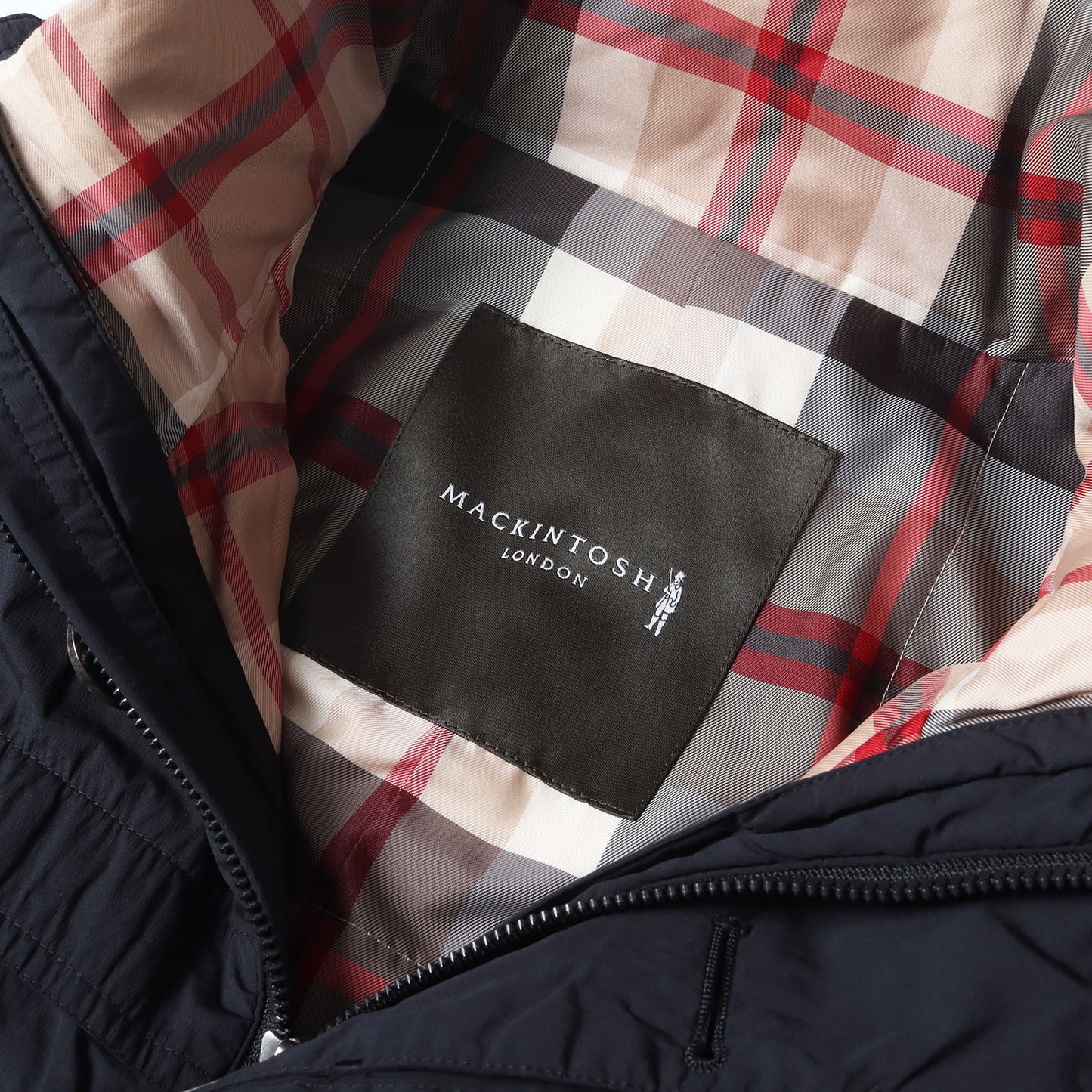 チェック柄ライナーダウン付き 3WAY ストレッチナイロン コート