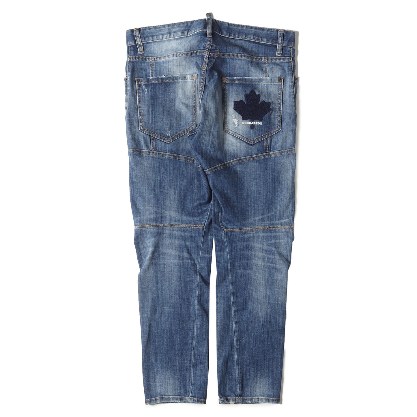 クラッシュリペア加工 立体裁断 ストレッチ デニムパンツ(TIDY BIKER)