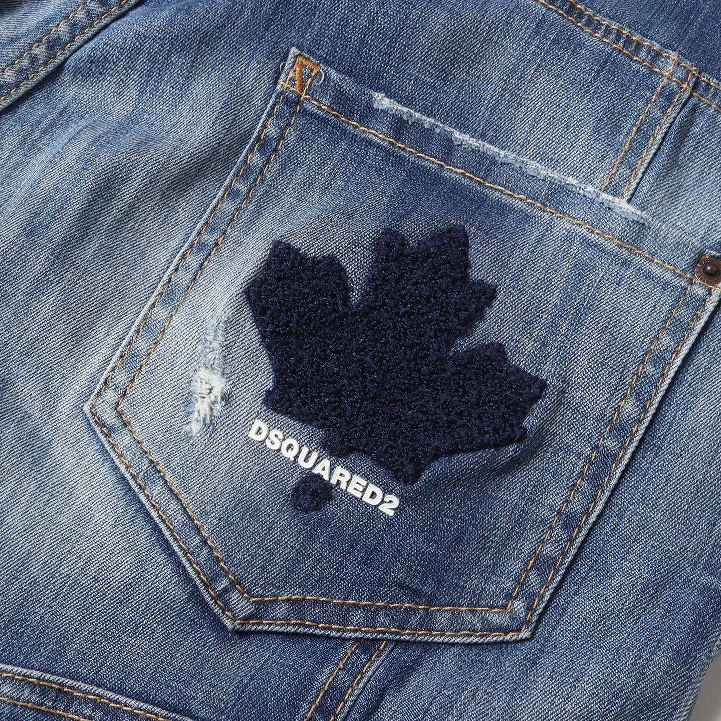 クラッシュリペア加工 立体裁断 ストレッチ デニムパンツ(TIDY BIKER)